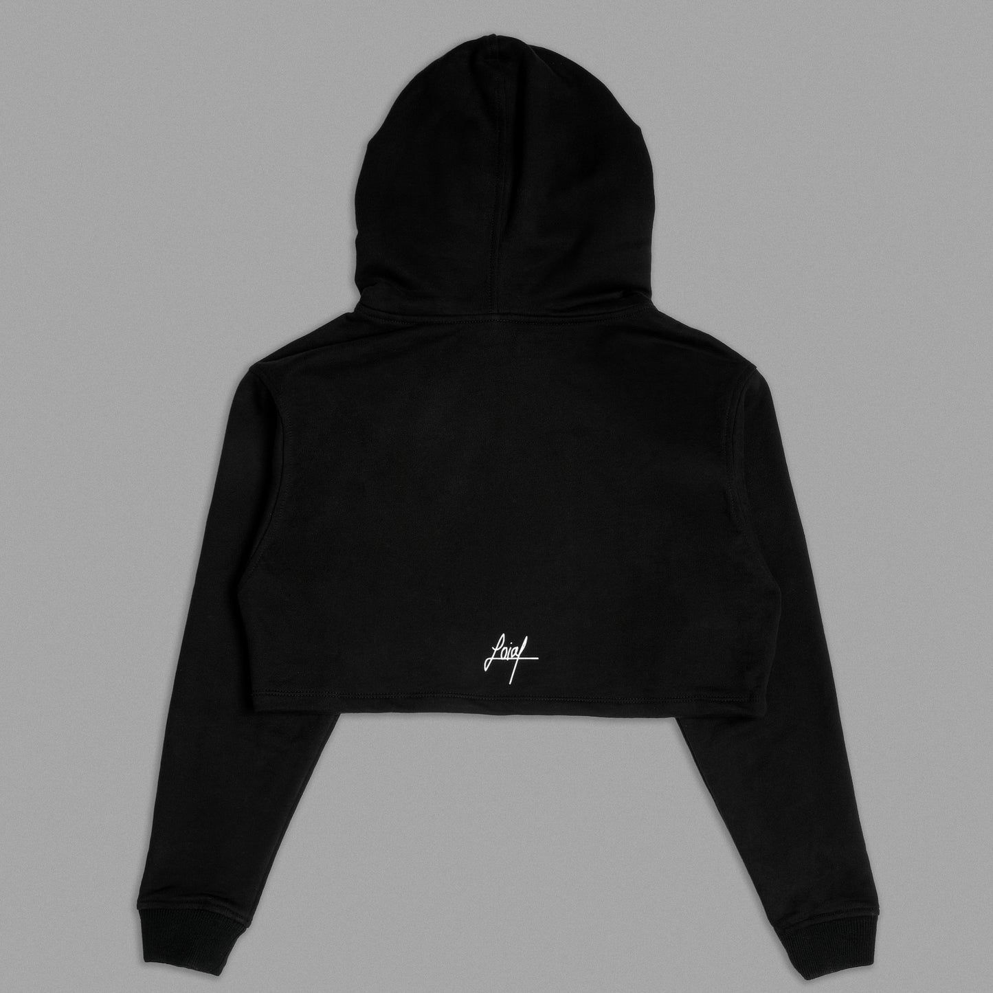 Hoodie Crop Monarchy Mujer-Negro