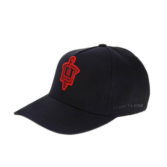 Cap Logo Patch Negra-Rojo